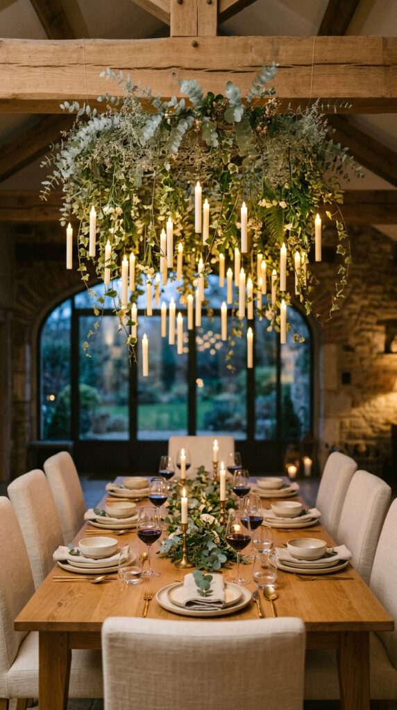 Floating Candles With Greenery