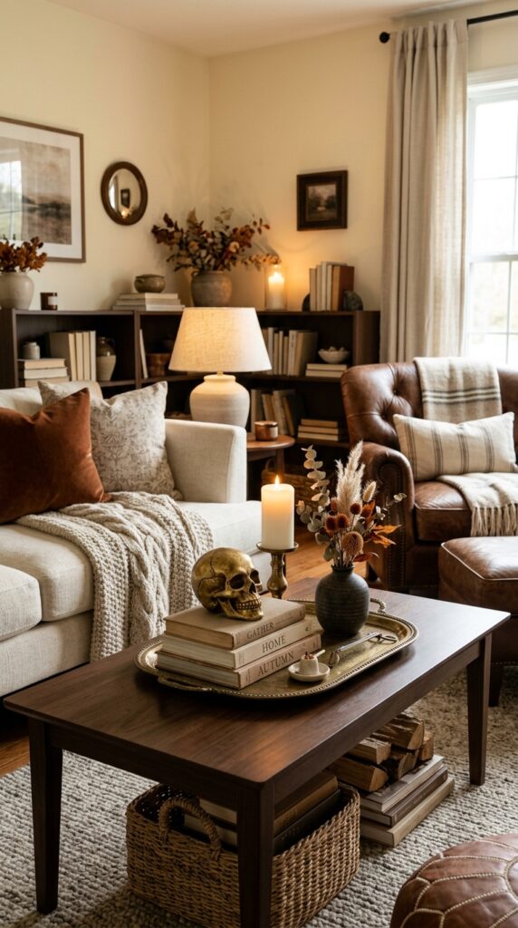 Gold Skull Coffee Table Styling