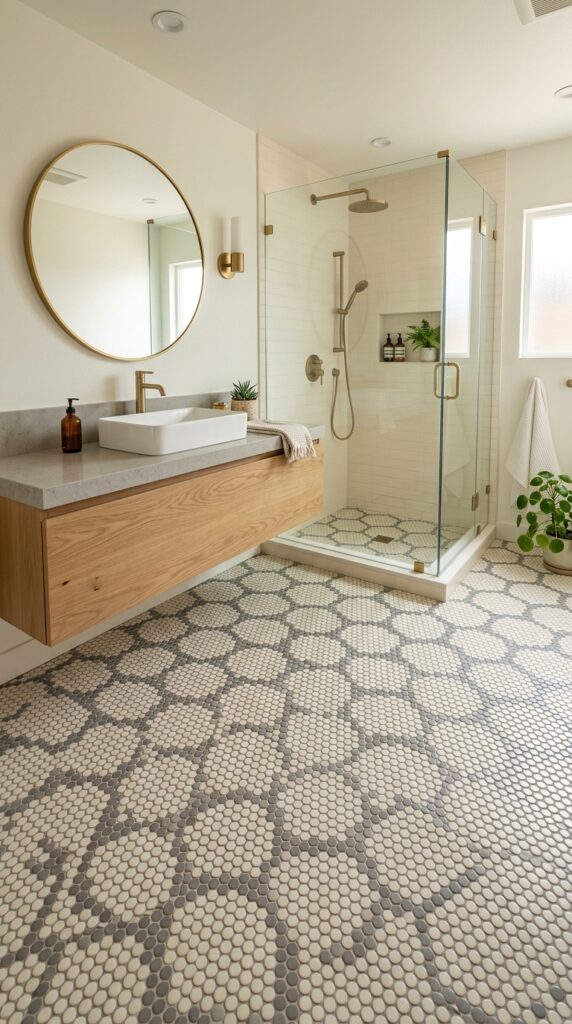 Hexagon Inspired Penny Tile Pattern