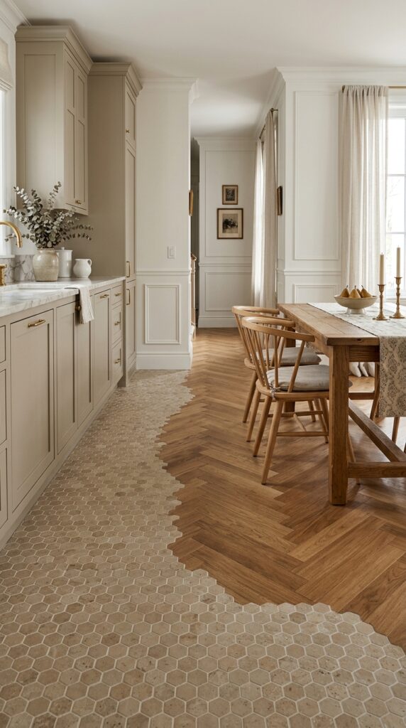 Hexagon Mosaic to Herringbone Wood