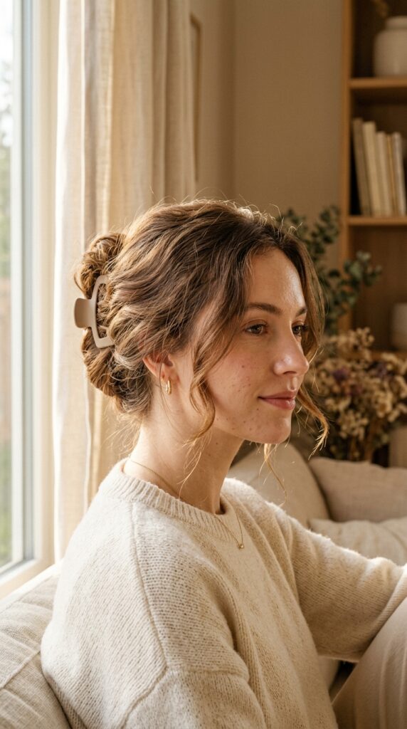 Loose French Twist With Face-Framing Layers