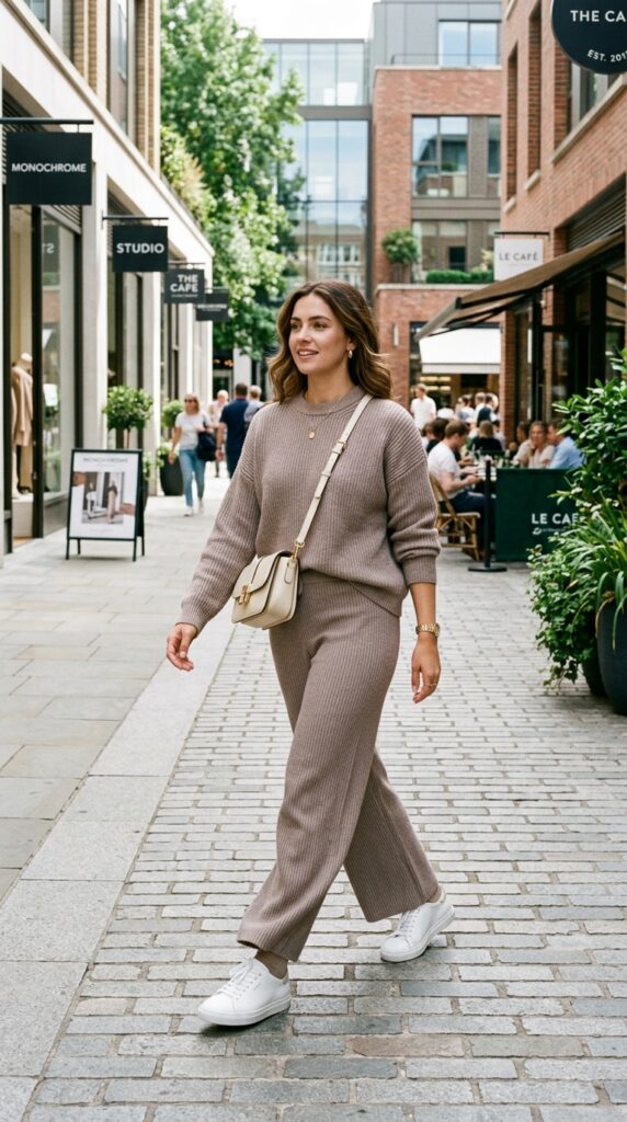 Matching Knit Set With Sneakers