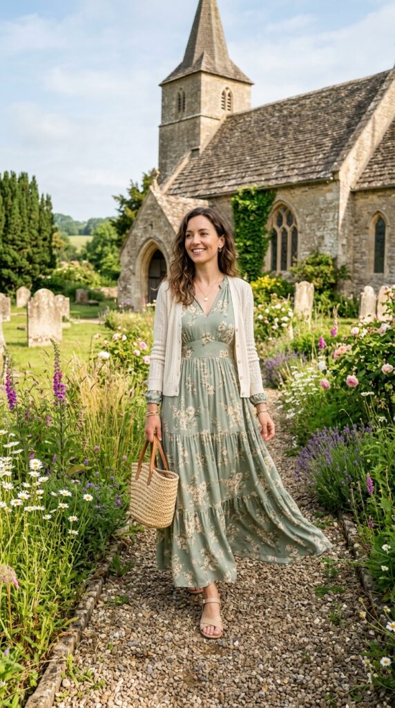 Maxi Dress With a Lightweight Cardigan