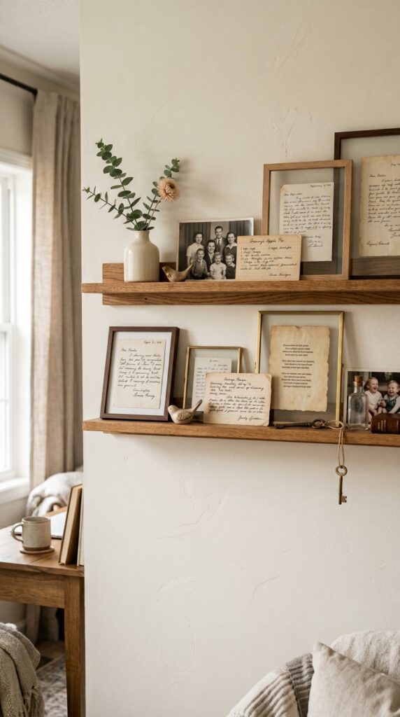 Memory Shelf With Handwritten Notes