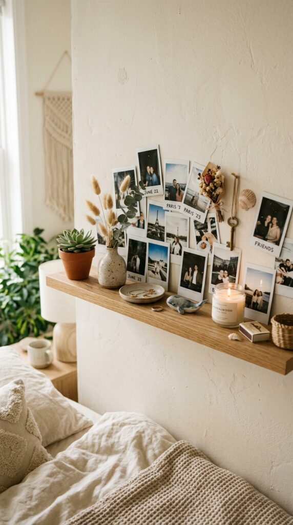 Memory Shelf With Polaroid Photos