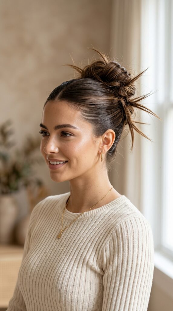 Messy Sleek Spiky Bun