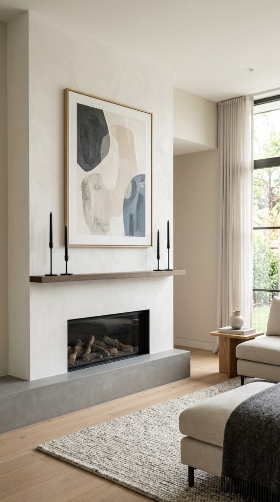 Minimalist Black Candle Mantel