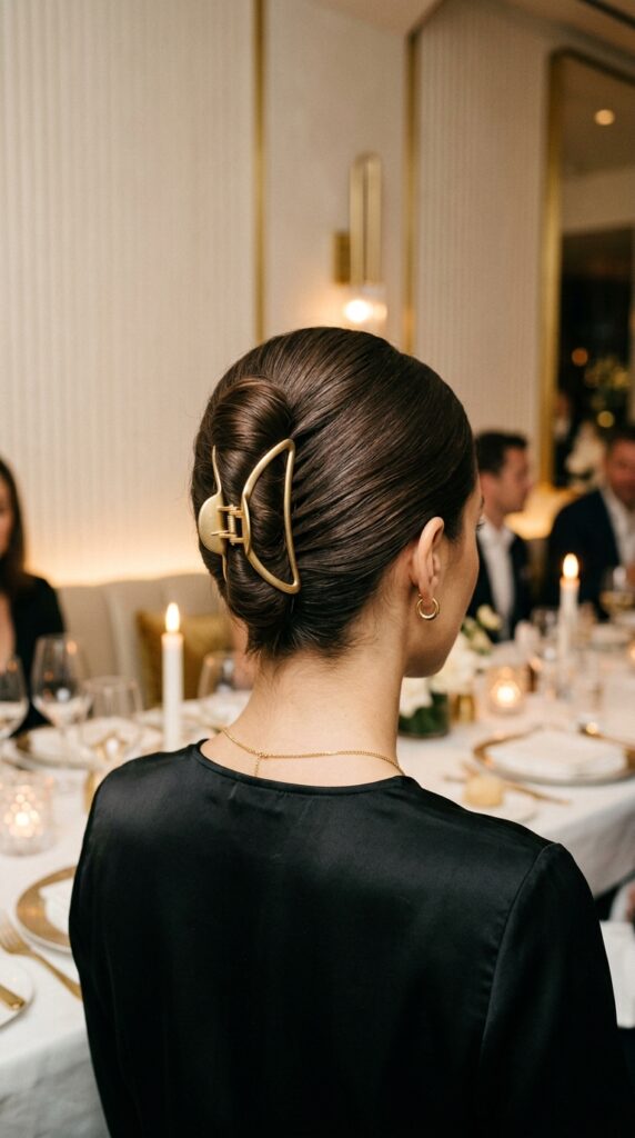 Minimalist Gold Claw Clip Twist