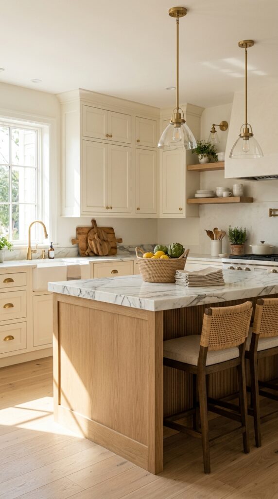 Mix Marble With Warm Natural Textures