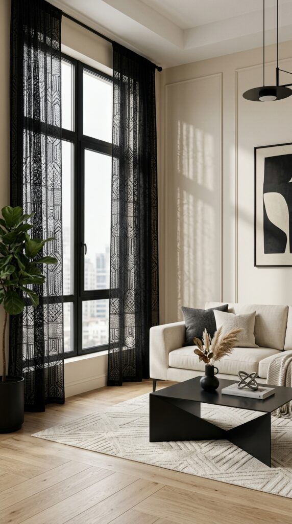 Modern Black Lace With Geometric Patterns