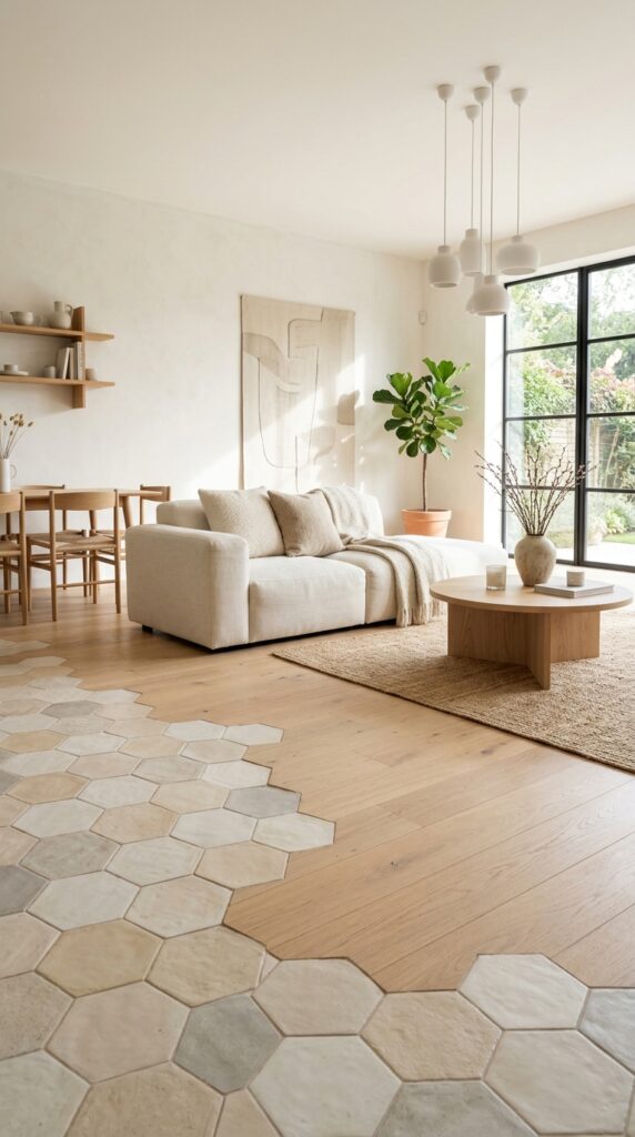 Neutral Hexagon and Blonde Wood Transition