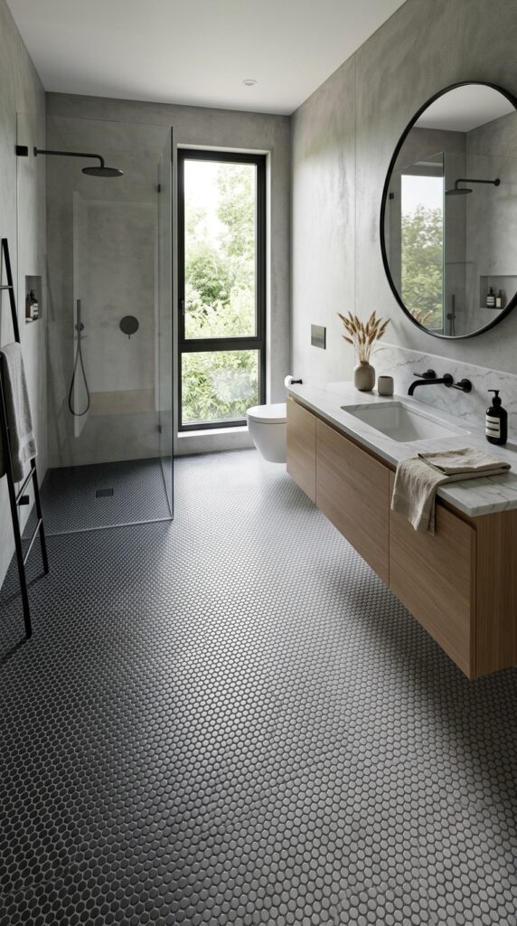 Ombre Penny Tile Floor