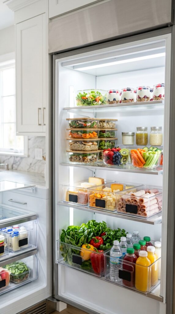 Organize a Refrigerator Lunch Shelf