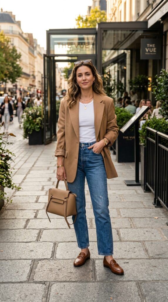 Oversized Blazer With Straight Leg Jeans