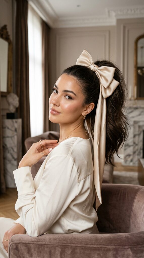 Oversized Satin Bow Ponytail