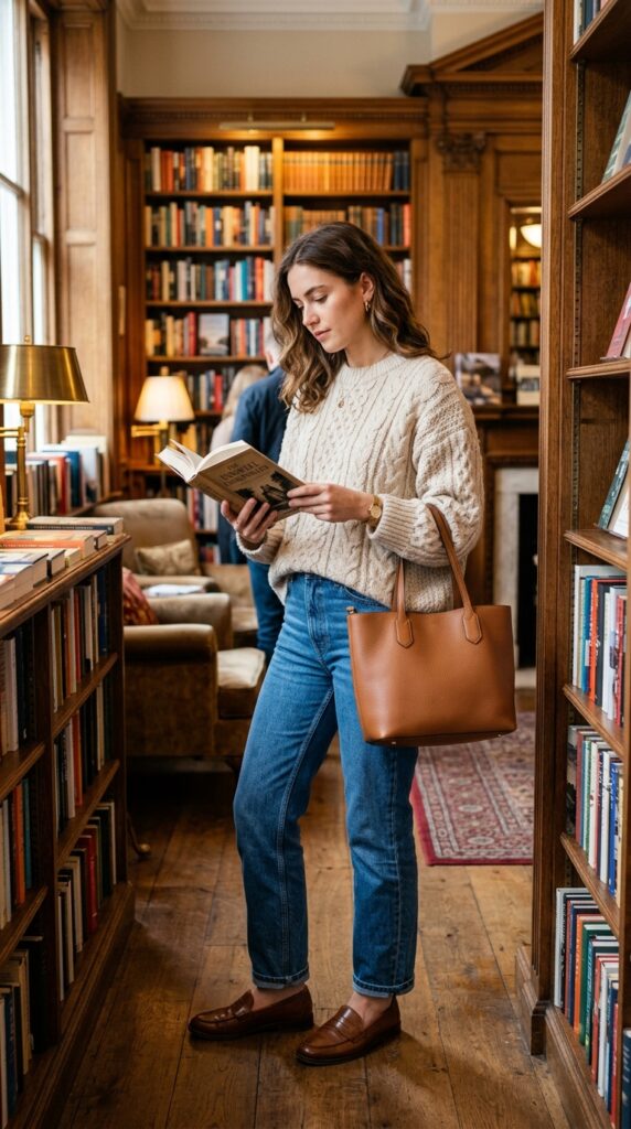Oversized Sweater With Straight Leg Jeans