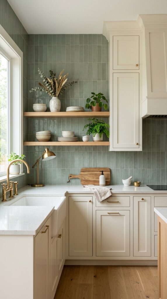 Sage Green Vertical Stack Tile