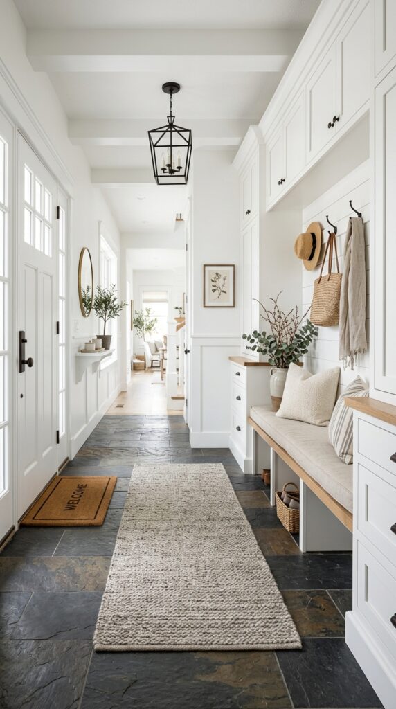 Slate and White Entryway Combination