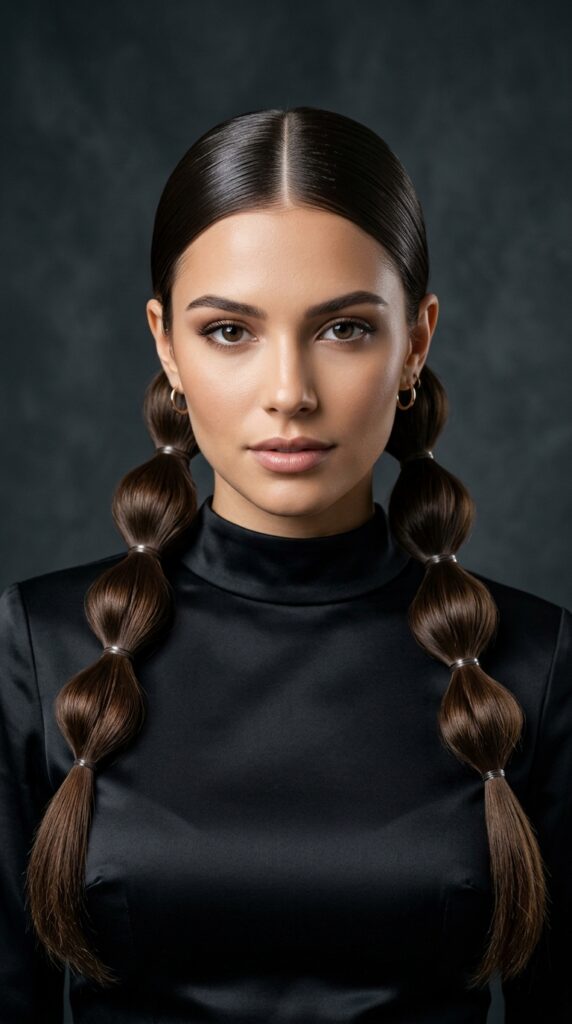 Sleek Bubble Braid Pigtails