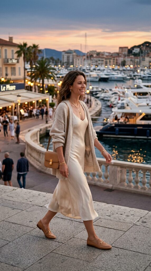 Slip Dress With Oversized Cardigan
