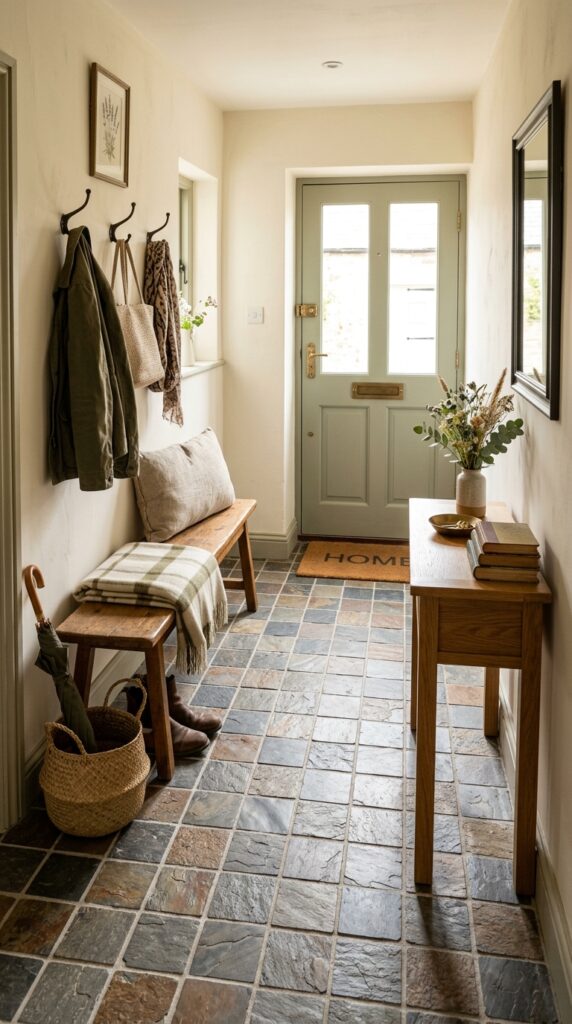 Small Slate Tile Entryway