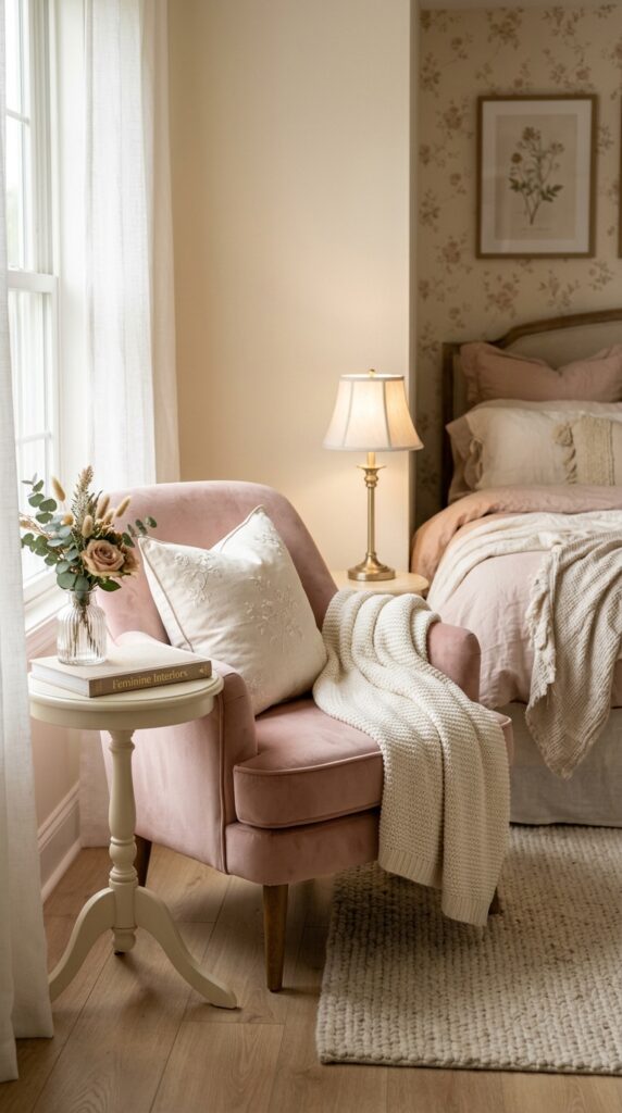Soft Feminine Bedroom Corner