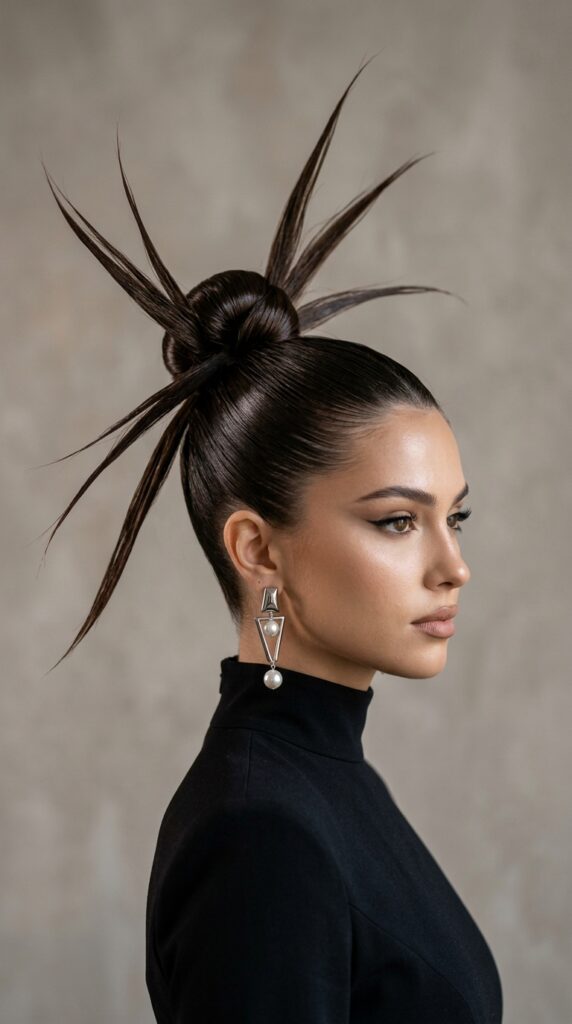 Spiky Bun With Long Ends