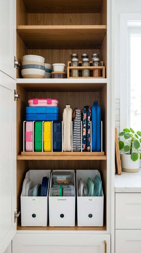 Store Lunch Boxes on Vertical Racks