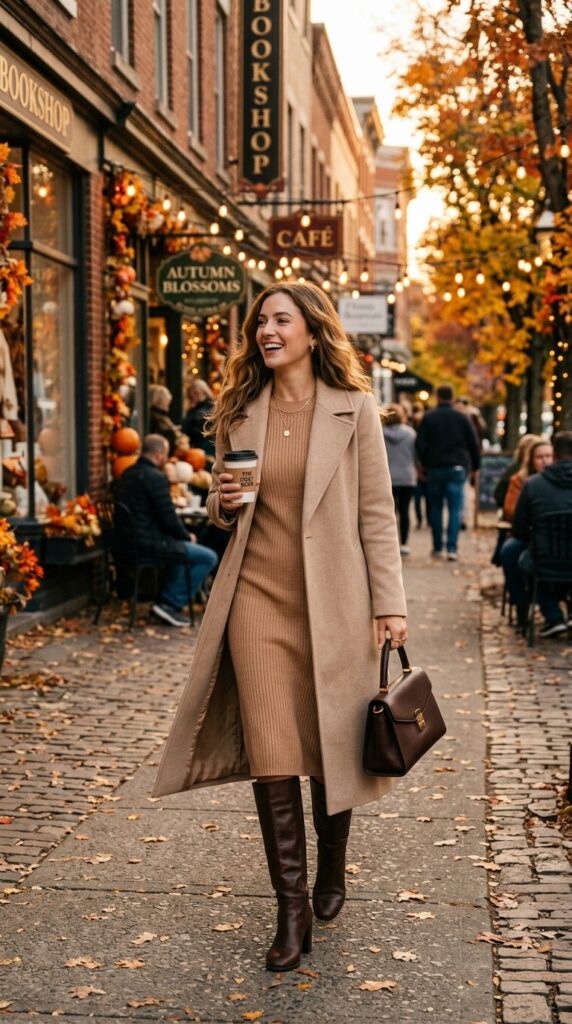 Sweater Dress With Knee High Boots