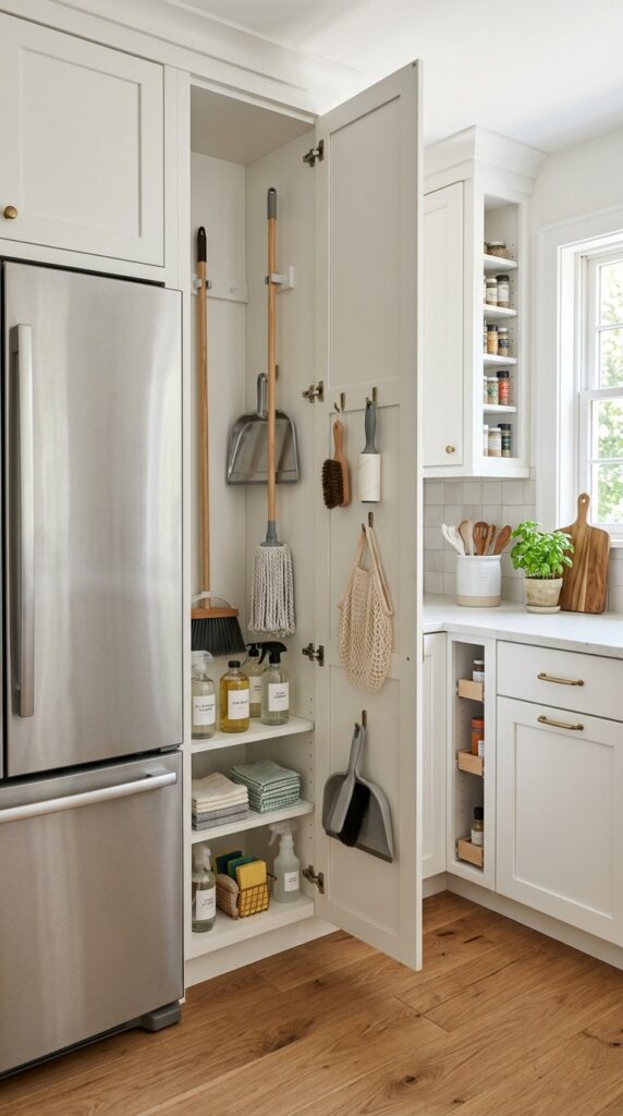 Tall Broom and Cleaning Closet