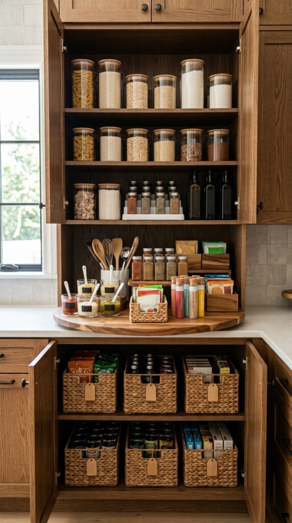 Use Lazy Susans for Small Supplies