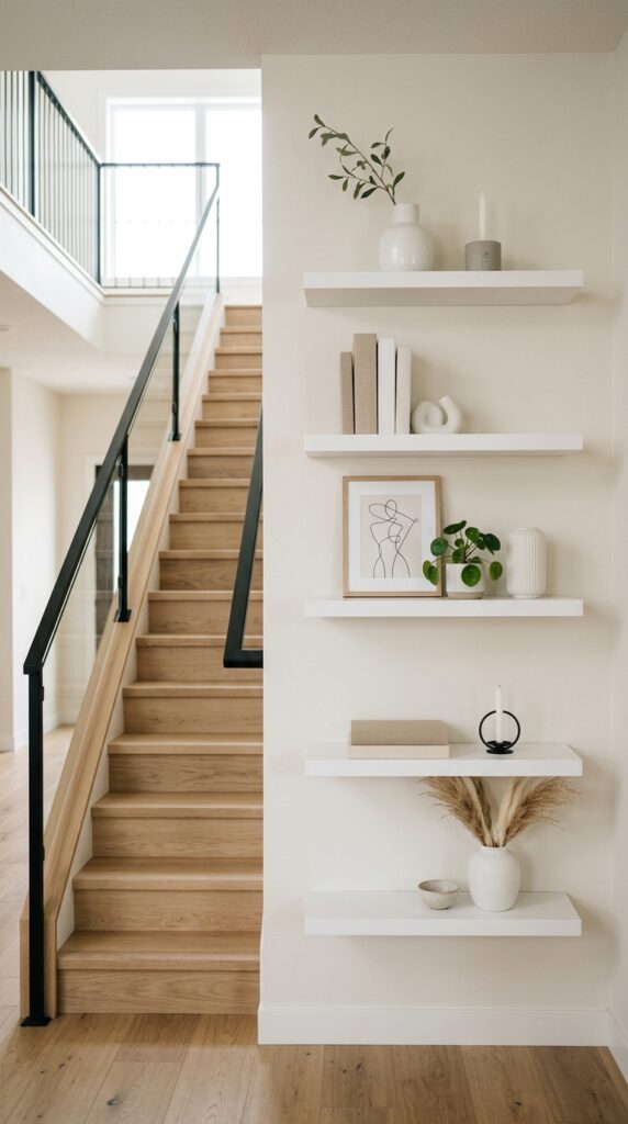 Use White Shelves for a Clean Look