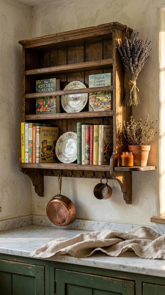 Use a Vintage Plate Rack for Cookbook Storage