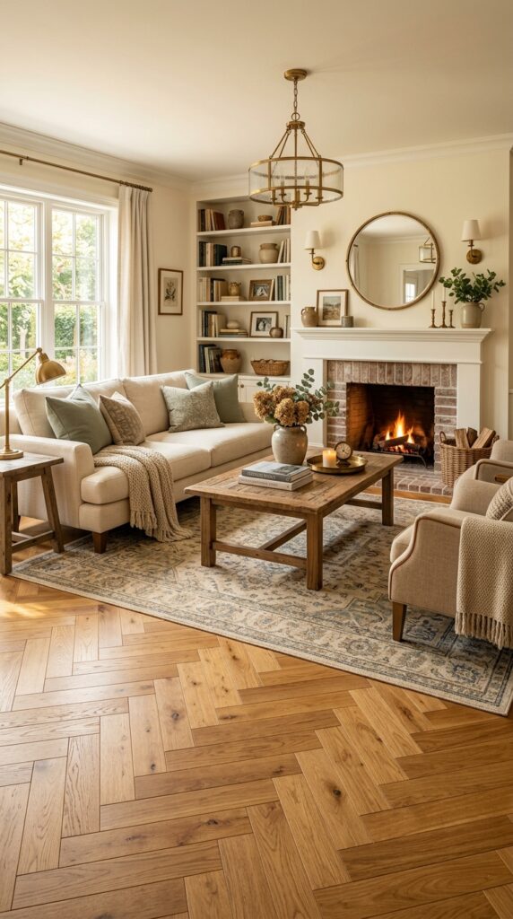 Warm Honey Oak Herringbone