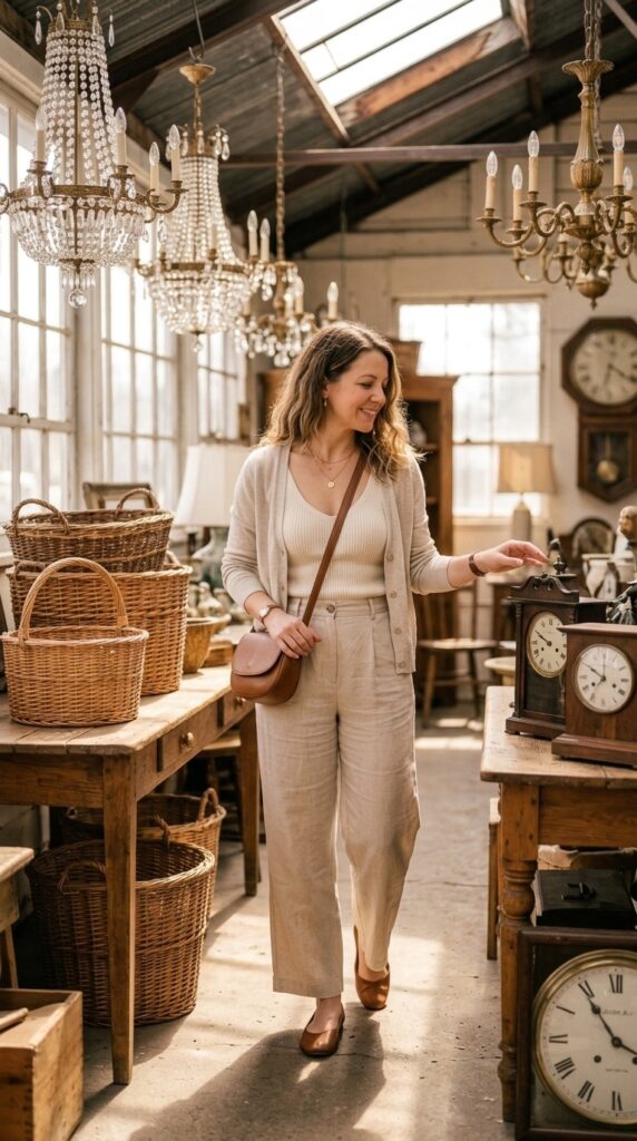 Wide Leg Linen Pants with a Knit Tank