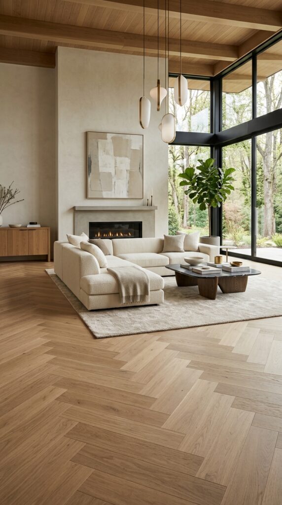 Wide Plank Herringbone Pattern