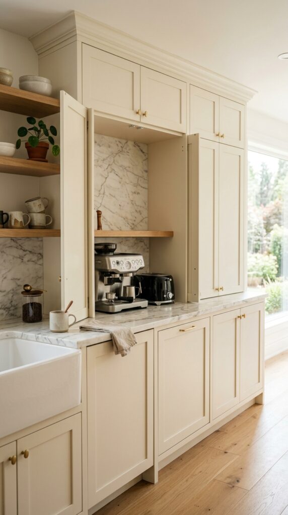 Appliance Garage with Matching Backsplash