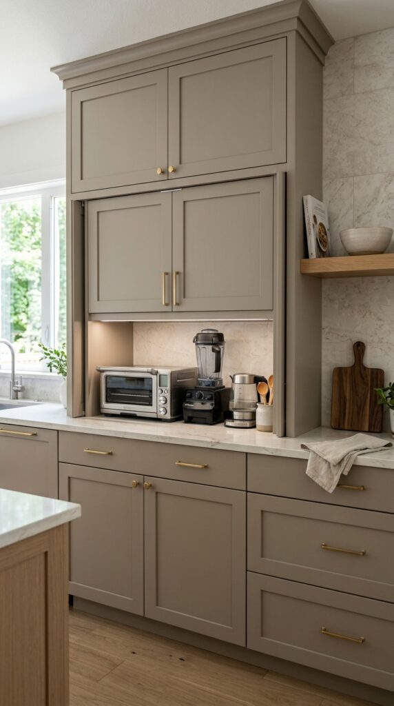 Appliance Garage with Pocket Doors