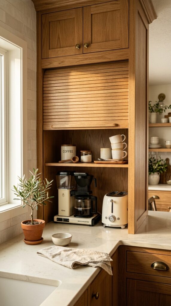 Appliance Garage with Tambour Door
