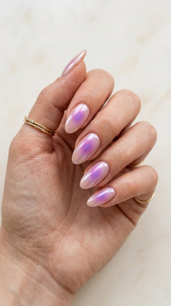 Aura Airbrush Nails with Chrome Finish