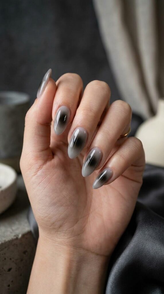 Black Aura Airbrush Nails