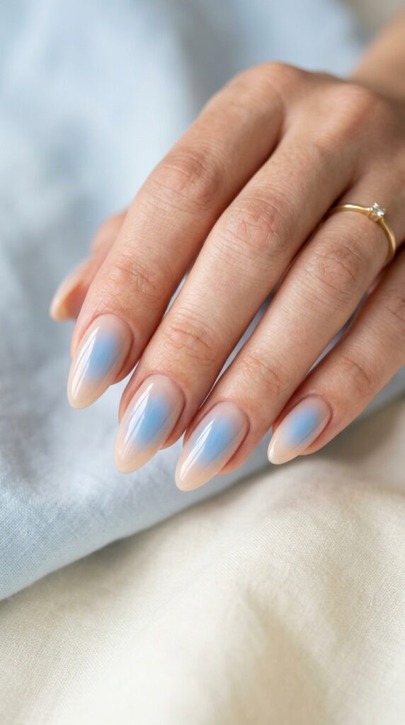 Blue Aura Airbrush Nail Art