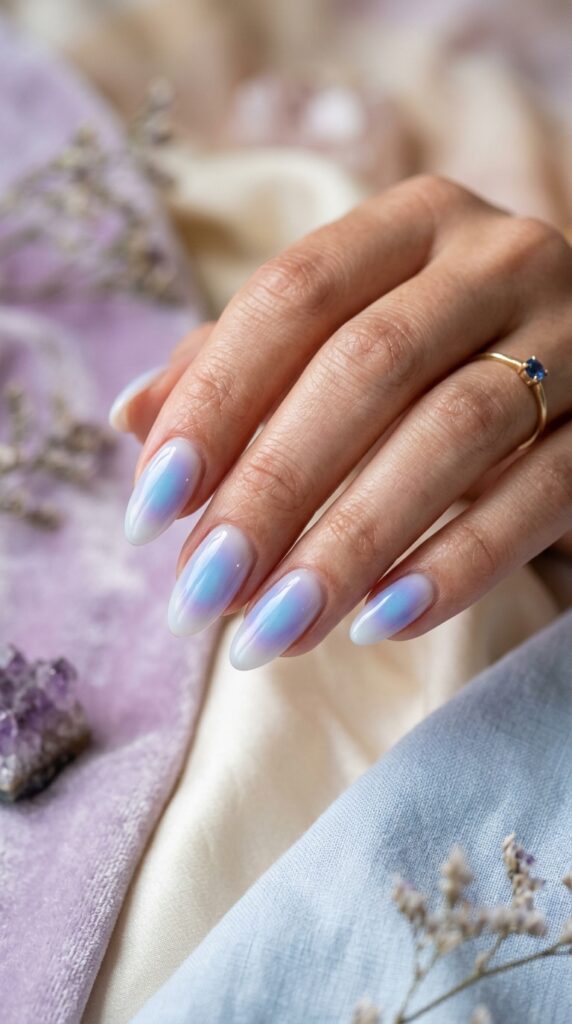 Blue and Purple Aura Nails