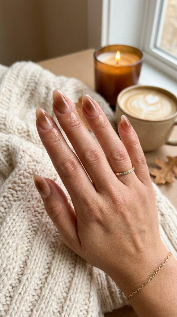 Brown Aura Airbrush Nails