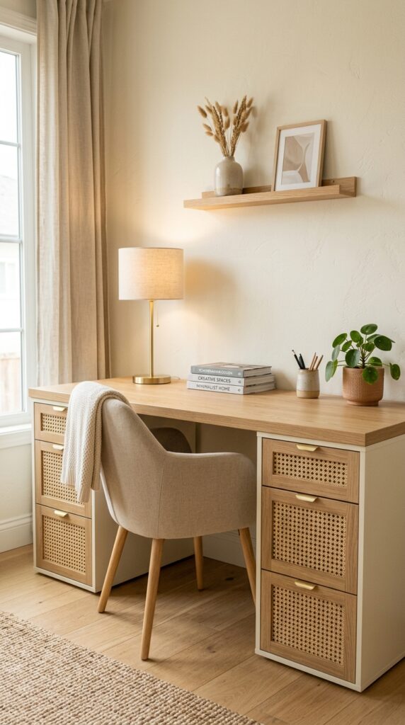 Cane Webbing Desk Makeover