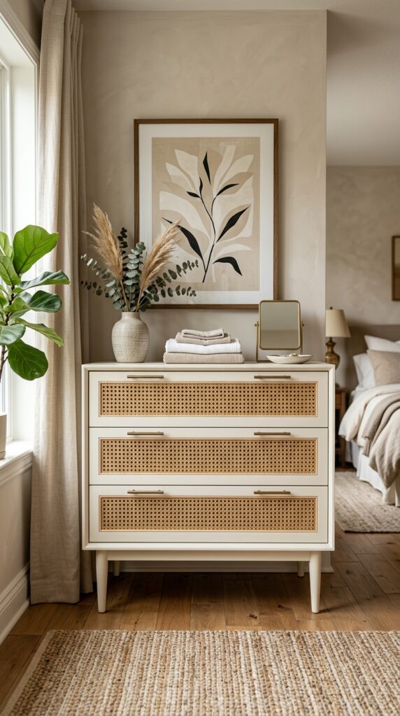 Cane Webbing Dresser Flip