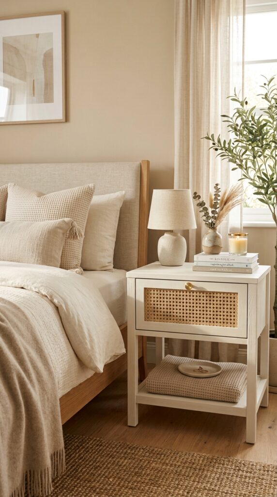 Cane Webbing Nightstand Makeover