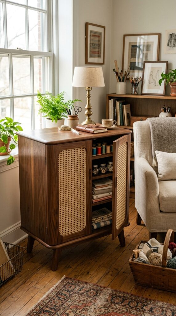 Cane Webbing Sewing Cabinet Update