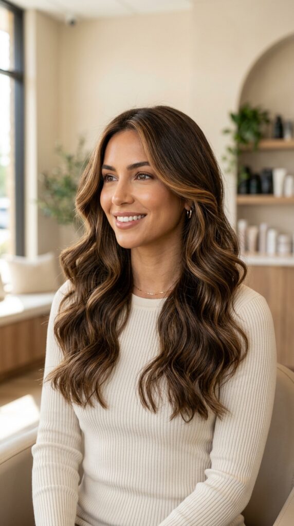 Caramel Money Piece on Brunette Hair