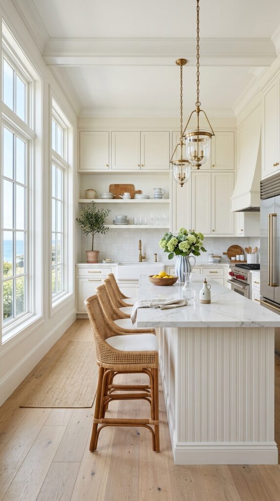 Coastal Beadboard Kitchen Island Wrap